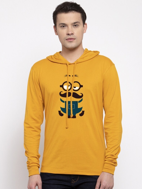 

Friskers Men Gold-Toned Typography Printed Raw Edge T-shirt