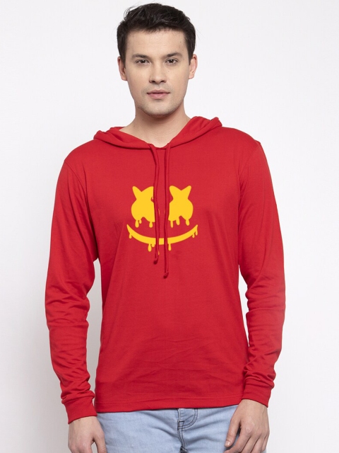 

Friskers Men Red Printed Applique T-shirt