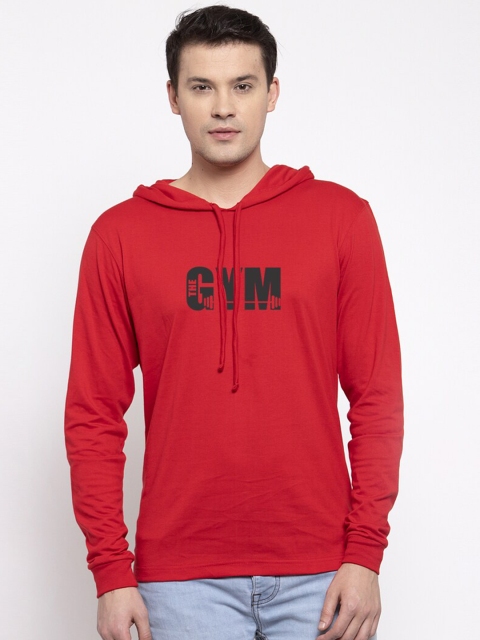 

Friskers Men Red Typography Applique T-shirt