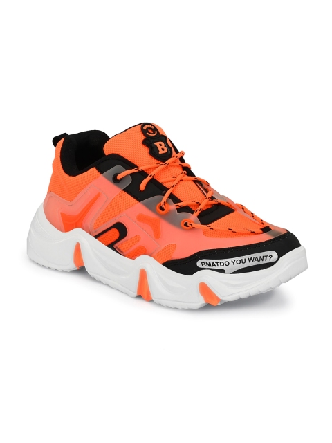 

DERBY KICKS Men Orange Mesh Running Non-Marking Shoes