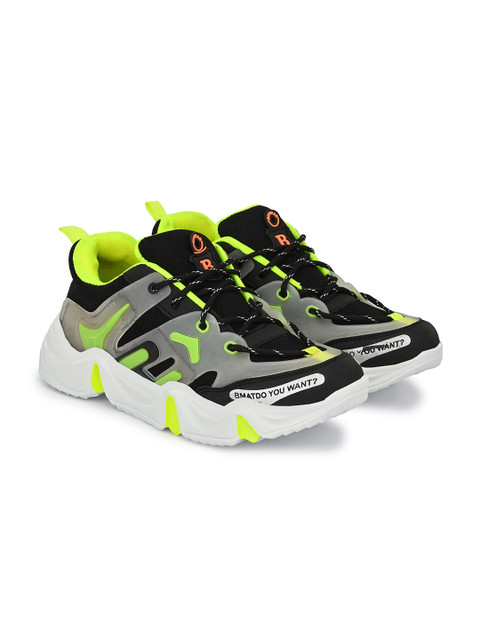 

DERBY KICKS Men Black Mesh Running Non-Marking Shoes