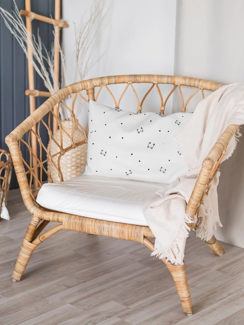 

The Baby Atelier Unisex Kids Off White 100% Organic Printed Pillow Cover