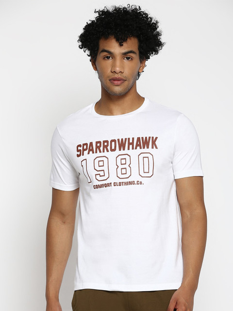 

SPARROWHAWK Men White Typography Printed T-shirt