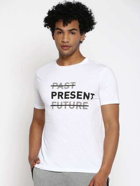 

SPARROWHAWK Men White Typography Printed Applique T-shirt
