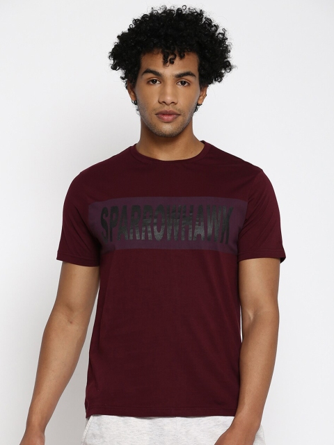 

SPARROWHAWK Men Maroon Typography Printed T-shirt