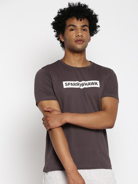 

SPARROWHAWK Men Grey Typography Printed T-shirt
