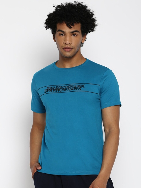 

SPARROWHAWK Men Blue Typography T-shirt