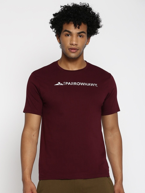 

SPARROWHAWK Men Maroon Typography Printed T-shirt