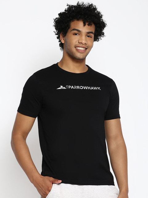 

SPARROWHAWK Men Black Typography Printed T-shirt