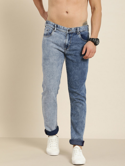 

Moda Rapido Men Blue Straight Fit Heavy Fade Acid Wash Stretchable Jeans
