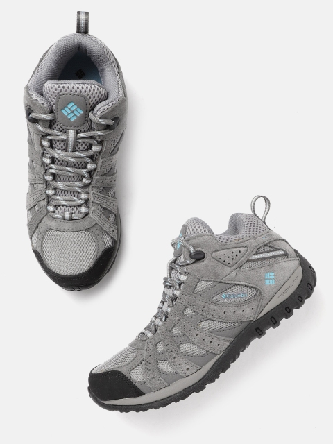 

Columbia Women Grey REDMOND MID WATERPROOF Trekking Non-Marking Shoes