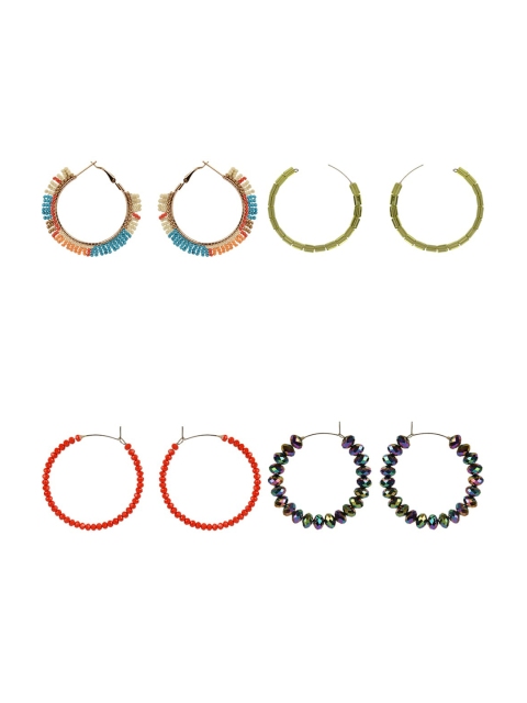 

Vdesi Set Of 4 Silver-Plated Circular Hoop Earrings, Blue