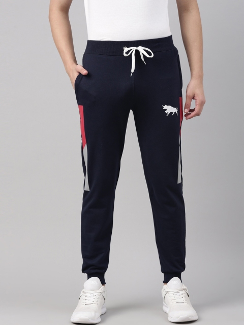 

Bushirt Men Navy Blue Solid Pure Cotton Joggers