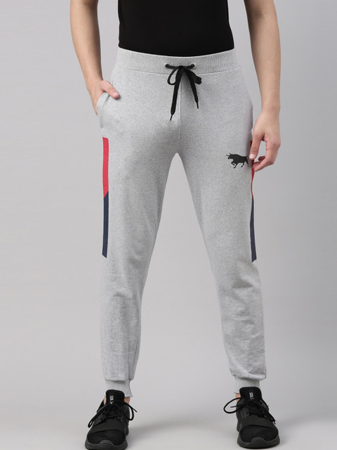

Bushirt Men Grey Melange Solid Pure Cotton Joggers