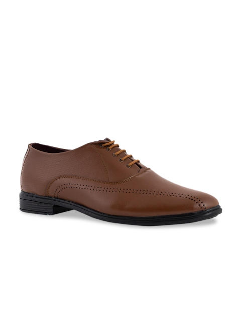 

Khadims Men Brown Textured Formal Oxfords