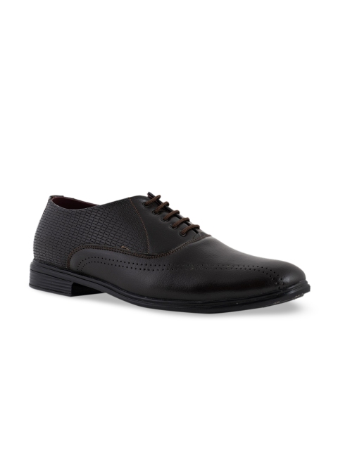 

Khadims Men Brown Textured Formal Derbys