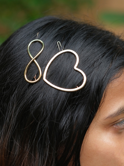 

Ayesha Women Gold-Toned Set of 2 Bobby Pins