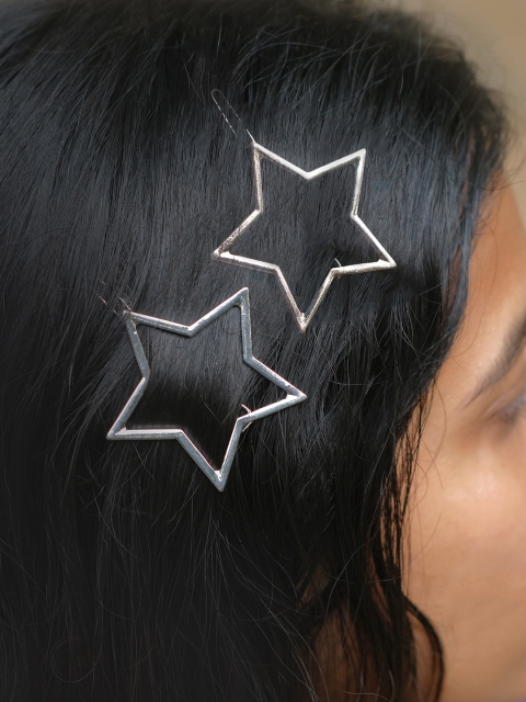 

Ayesha Women Set of 2 Rose Gold & Silver-Toned Bumpit Hair Pin
