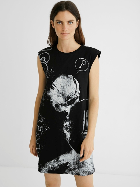 

Desigual Black & White Mickey Mouse T-shirt Dress