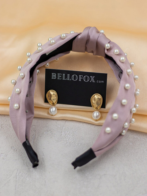 

Bellofox Women Lavender & Gold-Toned Set of 2 Embellished Hairband