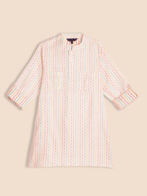 

House of Pataudi Boys Multicoloured Striped Pure Cotton Kurta, Multi
