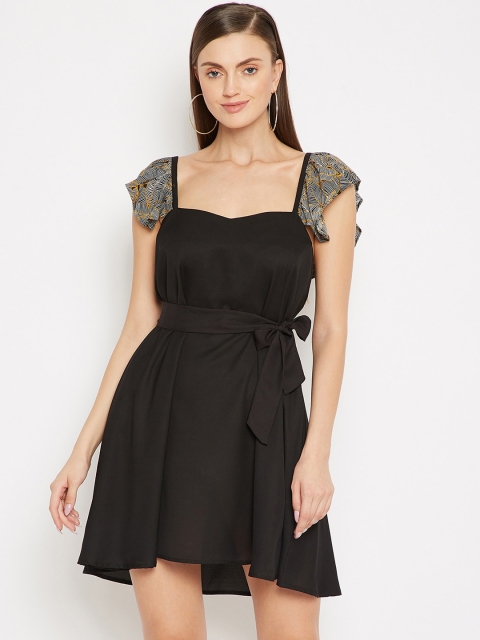 

SECRETS BY ZEROKAATA Black Georgette Dress