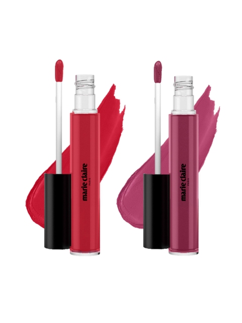

Marie Claire Set of 2 Liquid Matte Lip Cream 2.7 g each - Ruby Rouge & Perky Pink, Red