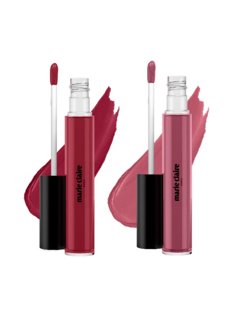 

Marie Claire Paris Set of 2 Lip Creme 2.7 g Each - Romantique Rose & Sassy Scarlet, Red