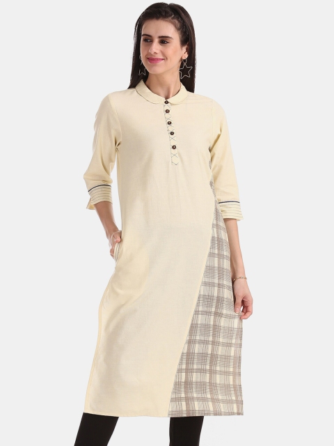 

Karigari Women White Checked Kurta