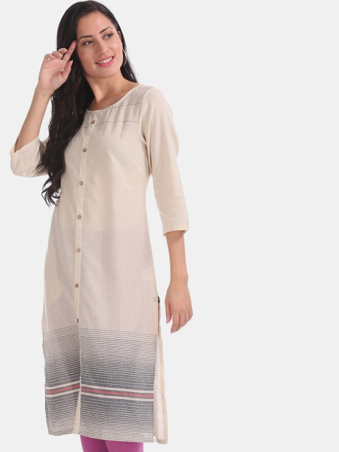 

Karigari Women Beige Printed Kurta