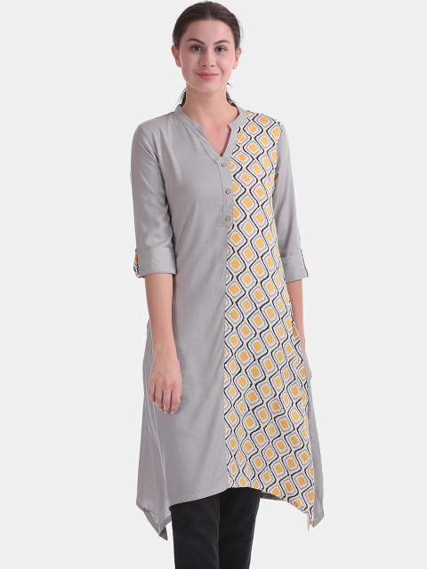 

Karigari Women Grey Printed Kurta