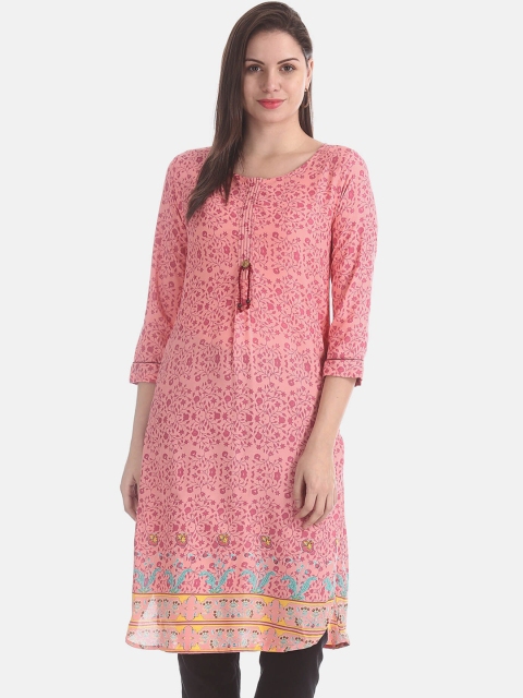 

Karigari Women Pink Ethnic Motifs Kurta