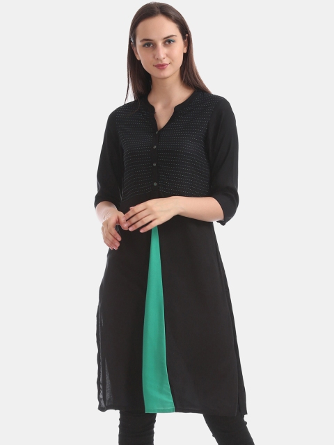 

Karigari Women Black Thread Work Kurta