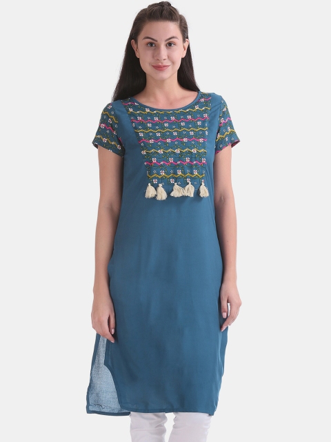 

Karigari Women Blue Kurta