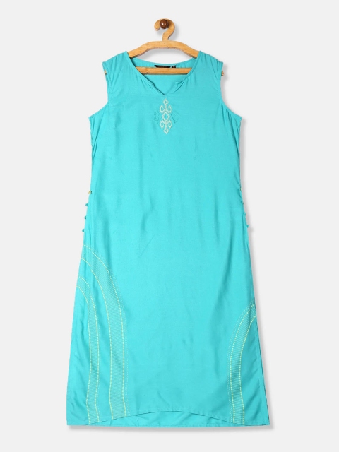 

Karigari Women Sea Green Kurta
