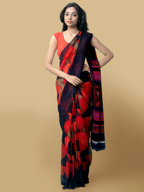

Unnati Silks Red & Purple Printed Saree