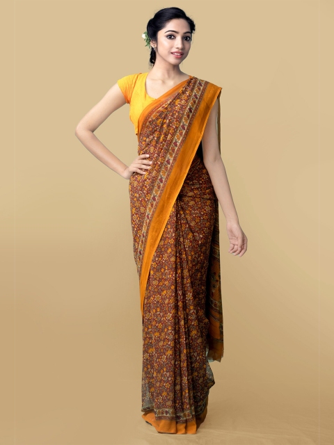 

Unnati Silks Women Orange & Maroon Printed Georgette Saree