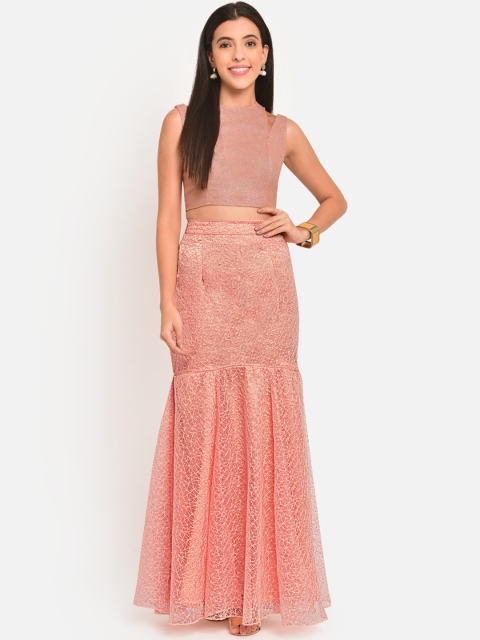 

Martini Pink Net Maxi Dress