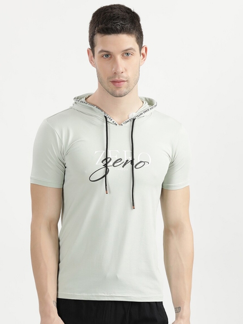 

V2 Value & Variety Men Green Printed Hooded T-shirt