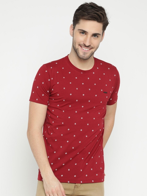 

V2 Value & Variety Men Maroon Printed Polo Collar T-shirt