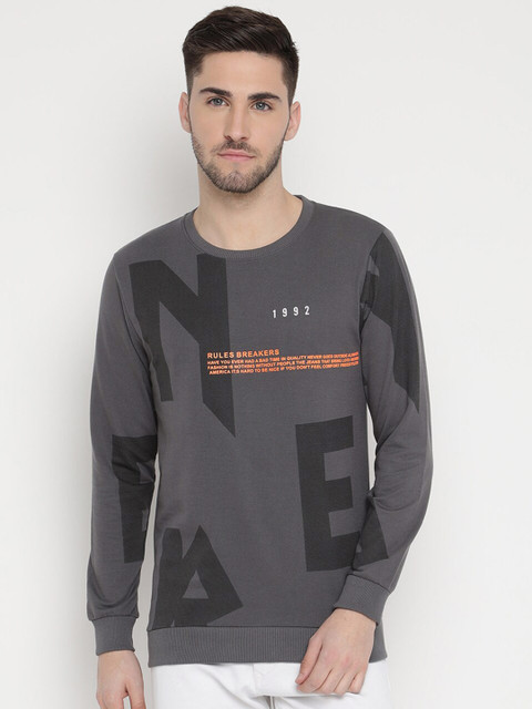 

V2 Value & Variety Men Grey Typography Printed Cotton T-shirt