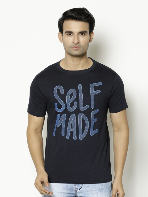 

V2 Value & Variety Men Navy Blue Typography Printed T-shirt
