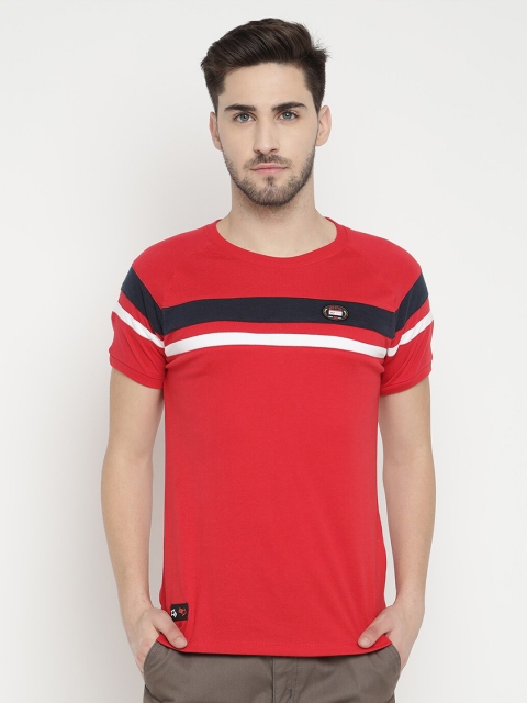 

V2 Value & Variety Men Red Striped T-shirt