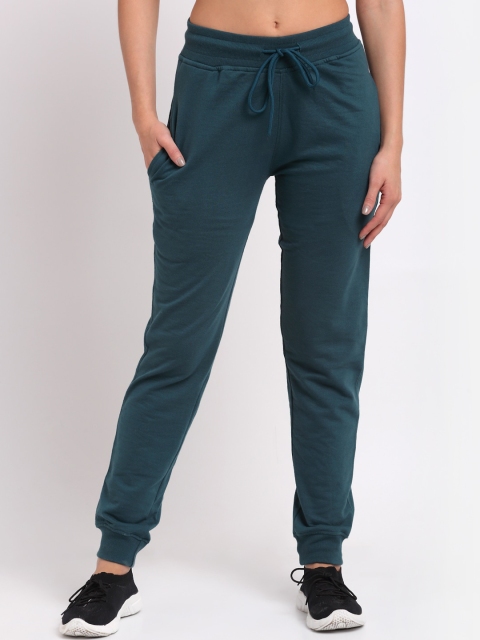 

Club York Women Teal Green Solid Joggers