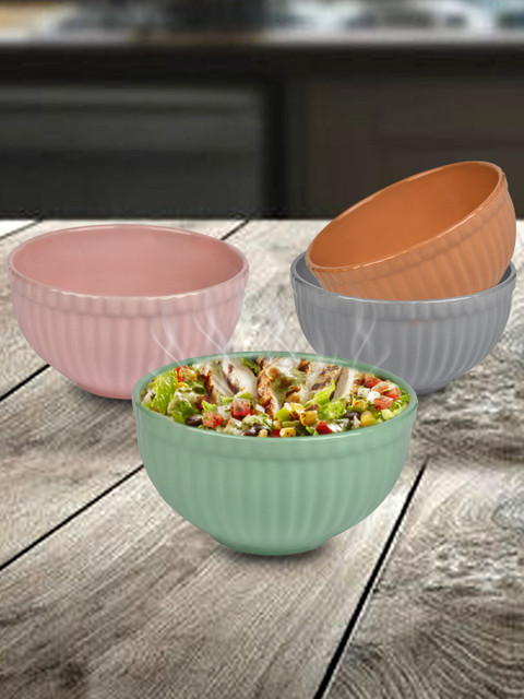 

URBAN CHEF Set Of 4 Handcrafted Ceramic Bowls, Grey
