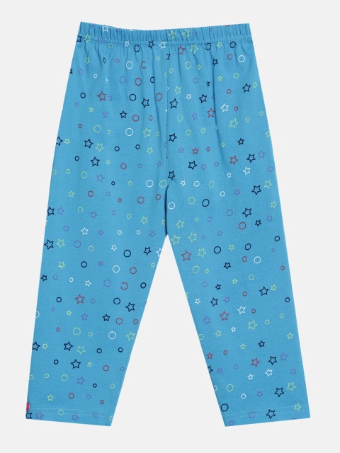 

A3A Girls Blue & White Printed Capris
