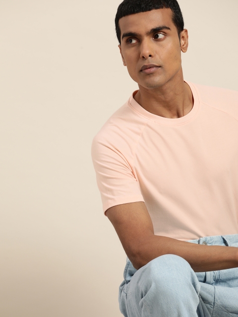 

ether Men Pink Solid Raglan T-shirt