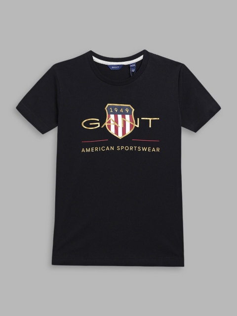 

GANT Unisex Kids Cotton Black Graphic Printed T-Shirt