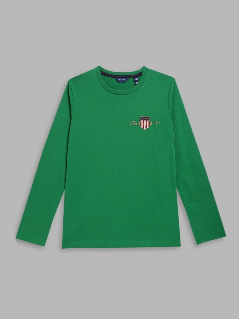

GANT Unisex Kids Green Cotton Brand Logo T-shirt