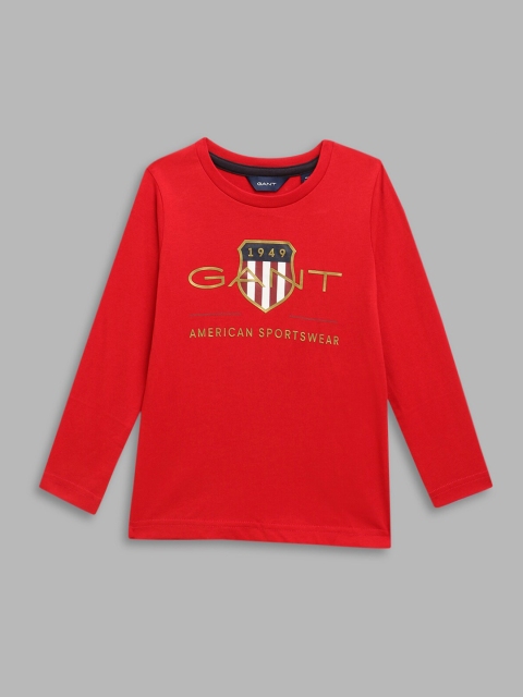 

GANT Kids Red Brand Logo Printed T-shirt